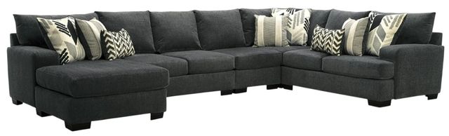 Albany Industries 5-Piece Clash Charcoal Left-Side Facing Chaise Sectional-0