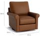 Bassett® Furniture Customizable Benchmade Premier Leather Roll Arm Swivel Chair-4