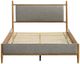 Coaster® Mason Gray/Light Brown Eastern King Upholstered Panel Bed-1