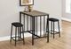 Monarch Specialties Inc. 3-Piece Black/Brown Counter Height Dining Set-3