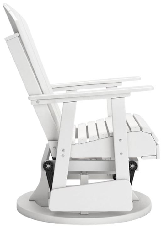 Signature Design by Ashley® Hyland Wave White Polyethylene/Stainless Steel Outdoor Swivel Glider Chair-2