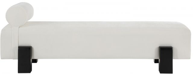 Meridian Furniture Edison Cream/Black Chenille Fabric Bench-1