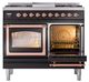 Ilve® Nostalgie II Noblesse 40'' Glossy Black Pro Style Dual Fuel Range with Copper Trim-4