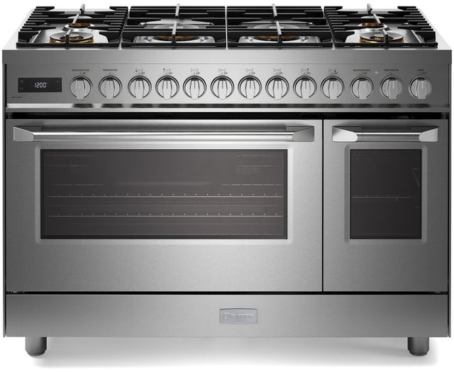 Verona® Ultima 48" Stainless Steel Freestanding Double Oven Pro Style Duel Fuel Range-0