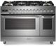 Verona® Ultima 48" Stainless Steel Freestanding Double Oven Pro Style Duel Fuel Range-0