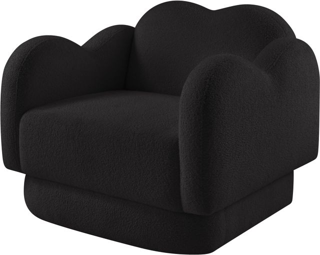 Meridian Furniture Bloom Black Teddy Fabric Accent Chair-3