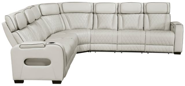 Homelegance® Fairway 3-Piece Taupe Power Reclining Sectional with Center Drop-Down Cup Holders-2