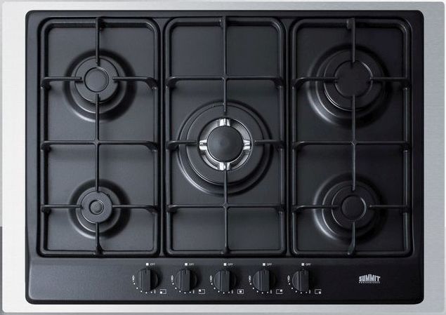 Summit® 30" Black Gas Cooktop-0