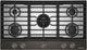 KitchenAid® 36" Black Ore Gas Cooktop with 5 Burners, Integrated Wok Grate and Backlit Knobs-0
