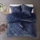 Olliix by Intelligent Design Felicia Navy King/California King Velvet Comforter Set-1