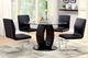 Furniture of America® Lodia I Glass Top Round Dining Table with Black Pedestal -1