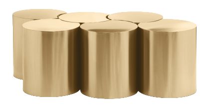 Meridian Furniture Dimple 6-Piece Brushed Gold 20" Modular Nesting Coffee Table Set-0