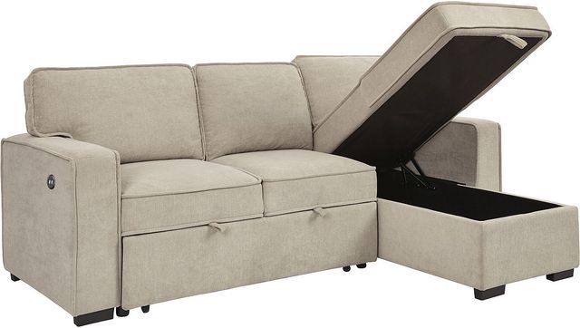 Signature Design by Ashley® Darton 2-Piece Cream Right-Arm Facing Sofa Sleeper Sectional and Chaise-1