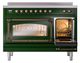 Ilve® Nostalgie II Noblesse 48'' Emerald Green Pro Style Induction Range with Burnished Trim-4