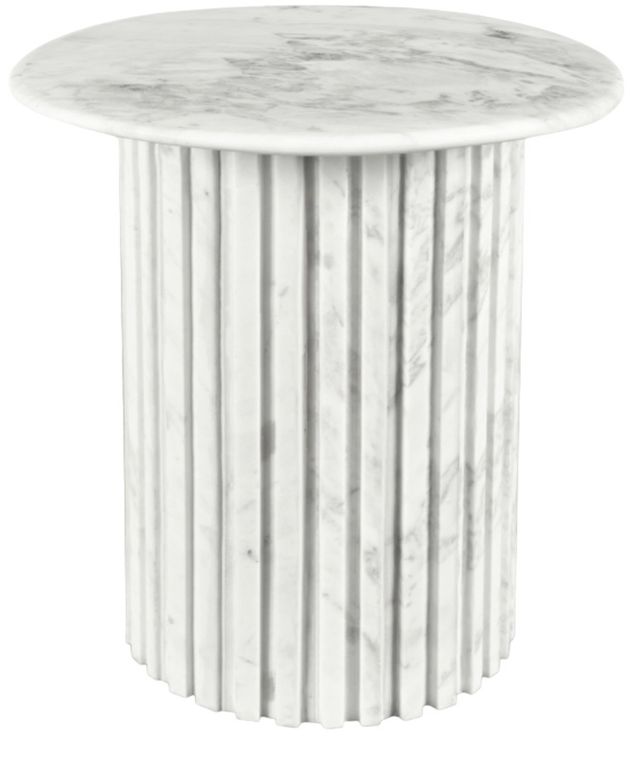 Meridian Furniture Genoa White Marble End Table-0