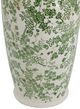 A & B Home Green/White Ceramic Flower Vase with Green Floral Pattern-3