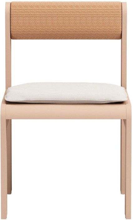 Zuo® Modern Island 2-Piece Natural/White Aluminum Outdoor Dining Side Chair Set-1