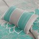 Olliix by Madison Park 6 Piece Aqua Full/Queen Lola Reversible Cotton Printed Coverlet Set-2