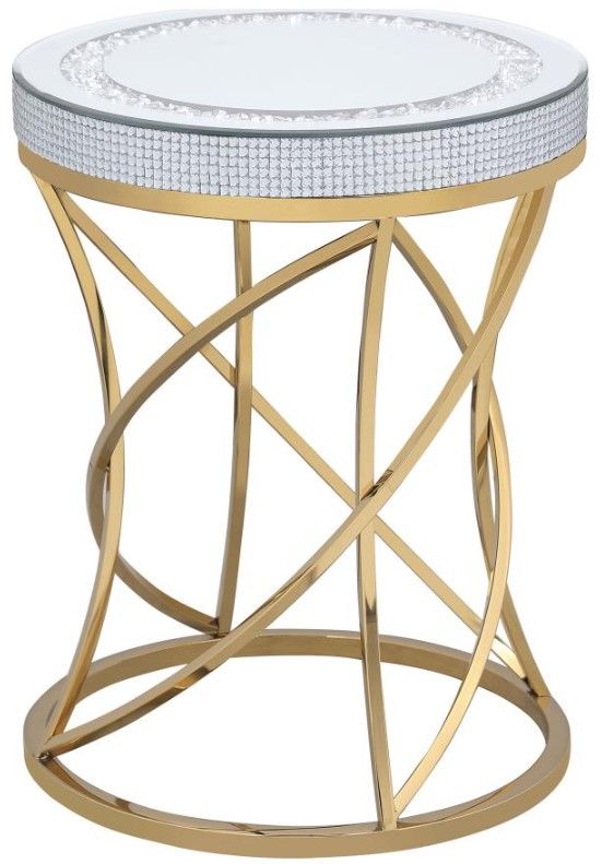 Coaster® Elise 2-Piece Mirror Top Occasional Table with Gold Base Set-1
