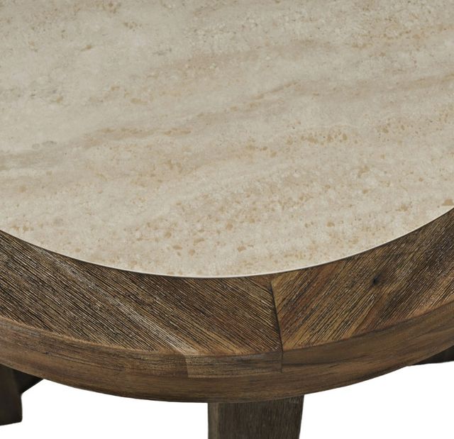 Jofran Inc. Sierrafina Beige Round End Table with Cortado Base-4