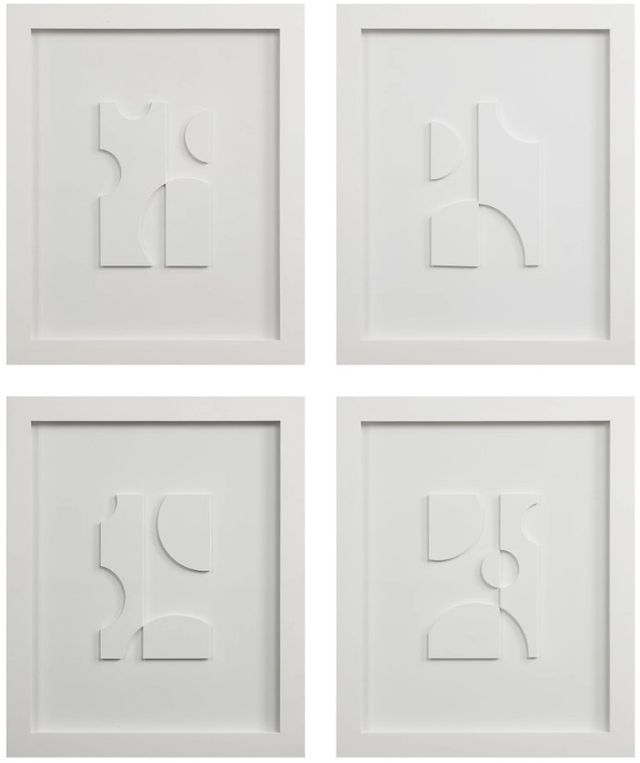 Renwil® Ispra 4-Piece Matte White Wall Art Set-0