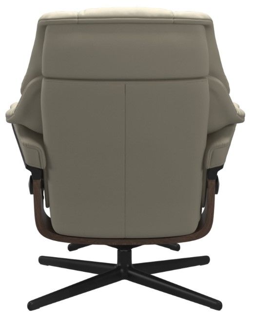 Stressless® by Ekornes® Customizable Reno Medium Manual Recliner and Ottoman with Cross Base-4