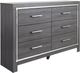 Signature Design by Ashley® Lodanna 5-Piece Gray King Panel Bed Set-2