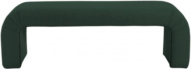 Meridian Furniture Niagara Green 52" Boucle Fabric Bench-1