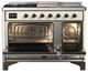 Ilve® Majestic III 48" Antiqued White Pro Style Dual Fuel Liquid Propane Range with Triple Glass Door and Burnished Trim-1