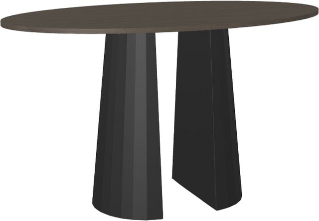 Amisco Customizable Gemma White Oak Veneer 72" Bar Height Oval Table-0