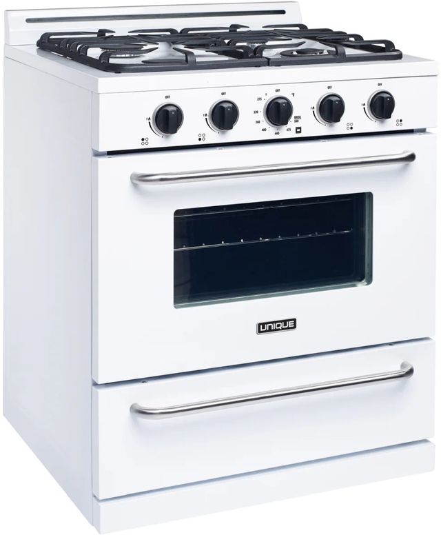Unique Appliances Classic 30" White 3.9 cu. ft. Off-Grid Freestanding Propane Range-1