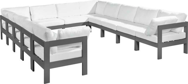 Meridian Furniture Nizuc 12-Piece White Outdoor Patio Modular Sectional Set-1