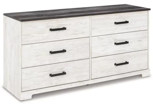 Signature Design by Ashley® Shawburn 3-Piece Charcoal Gray/Whitewash Full Platform Bed Set-2