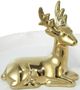 A & B Home Devin White/Gold Fawn Decorative Plate-1