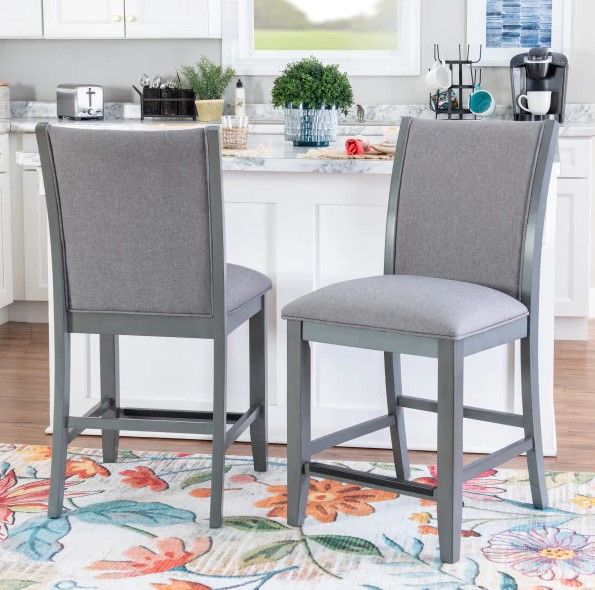Powell® Bellevue 2-Piece Gray Counter Stool Set-1