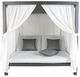 CabanaCoast® Customizable Muse Aluminum Outdoor Cabana Daybed Sling Roof with 4 Curtain-1