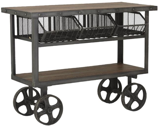 Deco Marche Black Rolling Console Table-0