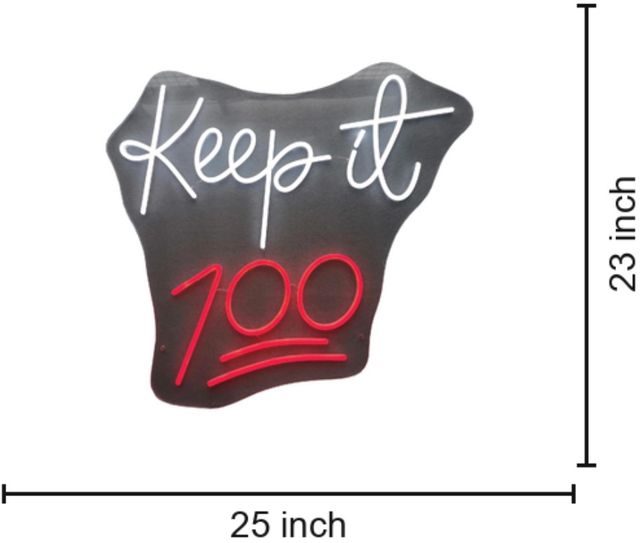 Classy Living Enlightened Keep it 100 23" Neon Sign-2