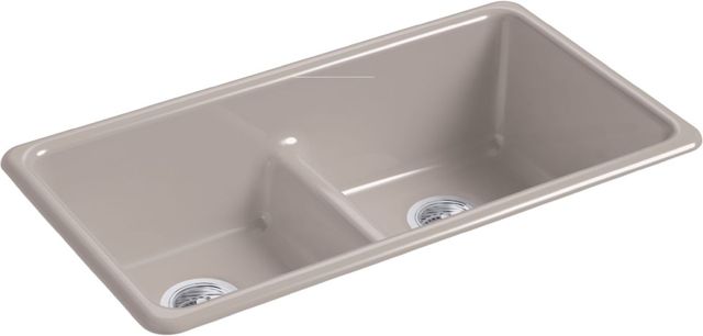 KOHLER® Iron/Tones® Truffle Smart Divide® 33" Top/Undermount Double-Bowl Kitchen Sink-0