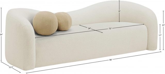 Meridian Furniture Kali Cream Sofa-2