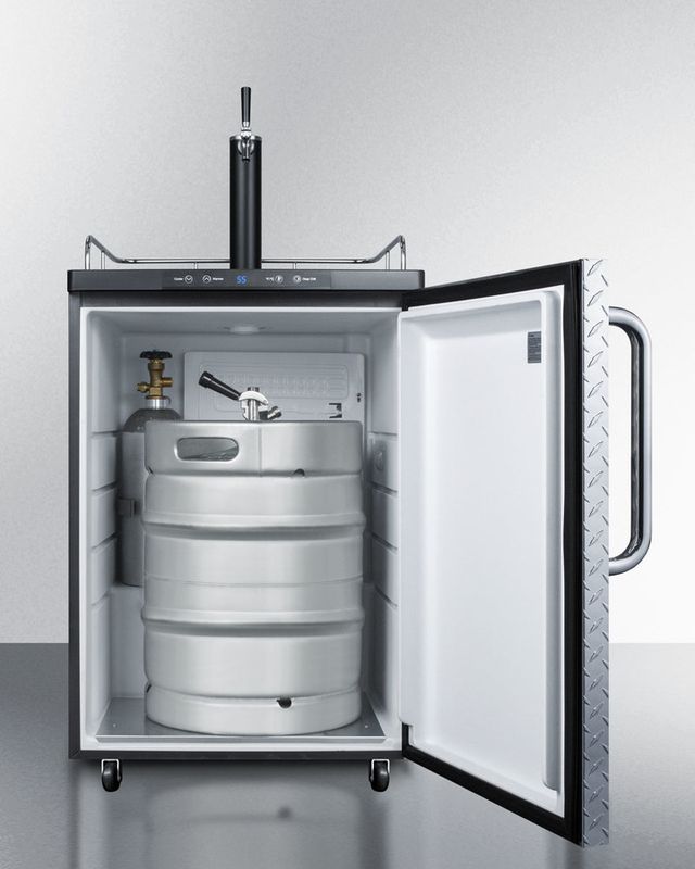 Summit® 5.6 Cu. Ft. Diamond Plate Beer Cooler/Kegerator-3