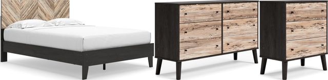 Signature Design by Ashley® Piperton 3-Piece Two-Tone Brown/Black Queen Panel Platform Bed Set-0