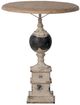 A & B Home Light Brown Side Table with Whitewash Pedestal -1