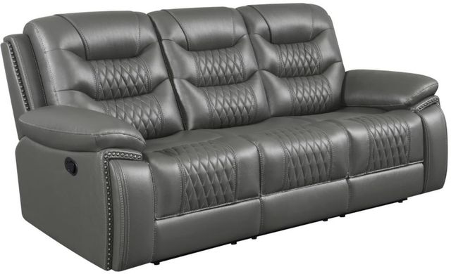 Coaster® Flamenco Charcoal Tufted Upholstered Motion Sofa-0