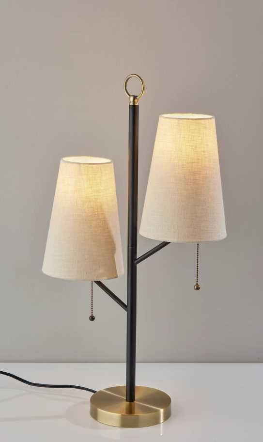 Adesso® Daniel Antique Brass/Black Table Lamp-2