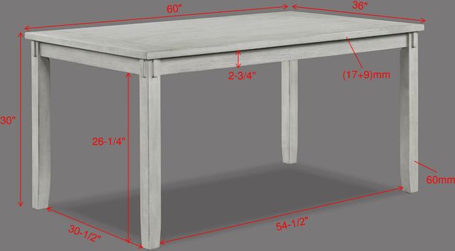 Crown Mark Clara 5-Piece Driftwood Dining Room Set-2