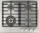 Fulgor Milano Matteo 400 Series 24" Brushed Stainless Steel Gas Cooktop with Polished Brass Burners-0