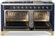 Ilve® Majestic III 60" Midnight Blue Pro Style Dual Fuel Liquid Propane Range with Solid Door and Brass Trim-4