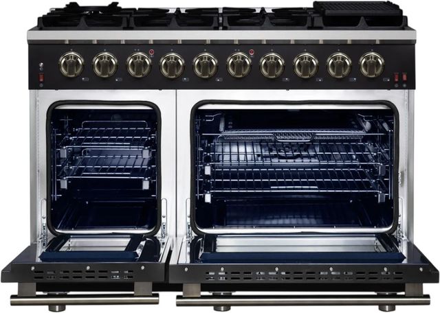 FORNO® Massimo Series Alta Qualita 48" Black Pro Style Gas Range-1