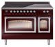 Ilve® Nostalgie II Noblesse 48'' Burgundy Pro Style Induction Range with Chrome Trim-0